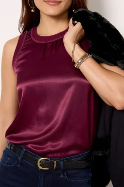 Tops & Tees<MICHAEL STARS Stacy Rib Binding Tank Beetroot