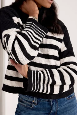 Sweaters<SANCTUARY Stay Cozy Sweater Black/Chalkstripe