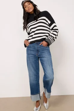 Sweaters<SANCTUARY Stay Cozy Sweater Black/Chalkstripe