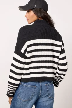 Sweaters<SANCTUARY Stay Cozy Sweater Black/Chalkstripe