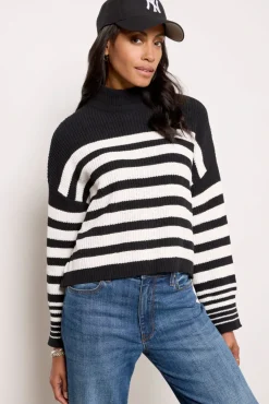 Sweaters<SANCTUARY Stay Cozy Sweater Black/Chalkstripe