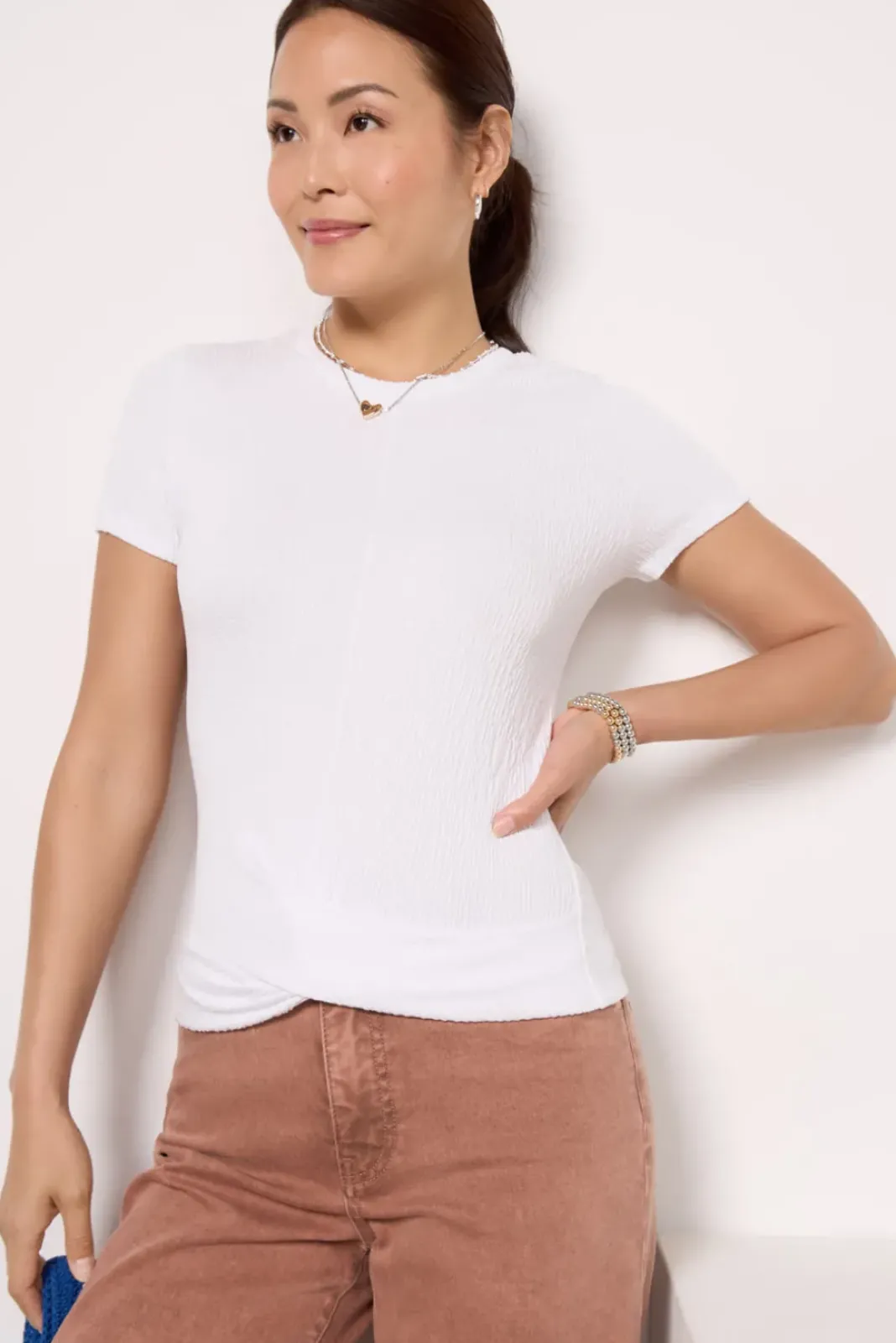 Tops & Tees<MICHAEL STARS Stella Twist Front Tee White