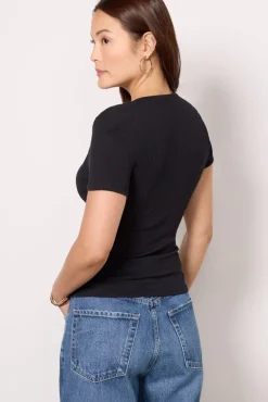 Tops & Tees<MICHAEL STARS Stella Twist Front Tee Black
