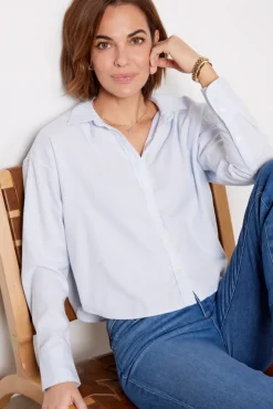 Tops & Tees<FAHERTY Stretch Oxford Crop Shirt Classicstripe