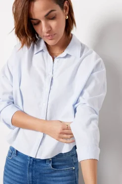Tops & Tees<FAHERTY Stretch Oxford Crop Shirt Classicstripe