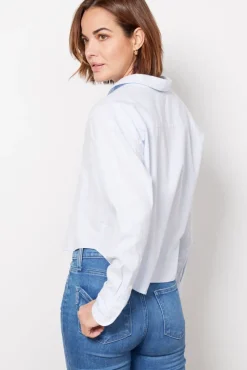 Tops & Tees<FAHERTY Stretch Oxford Crop Shirt Classicstripe