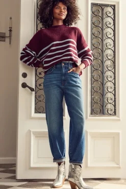 Sweaters<SUNDRY Stripe Pullover Bordeaux