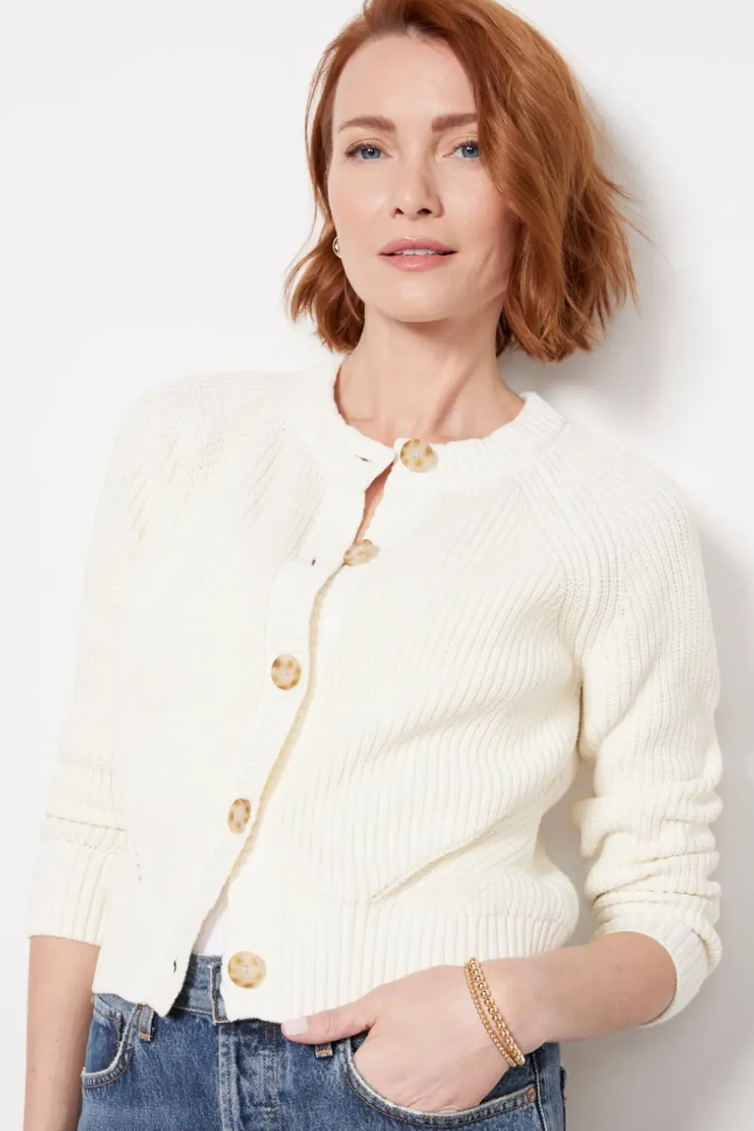 Sweaters<FAHERTY Sunwashed Fisherman Cardigan Egret