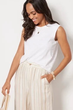 Tops & Tees<FAHERTY Sunwashed Slub Muscle Tank White