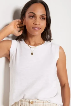 Tops & Tees<FAHERTY Sunwashed Slub Muscle Tank White
