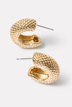 Jewelry<EVEREVE Sutton Textured Hoop Gold