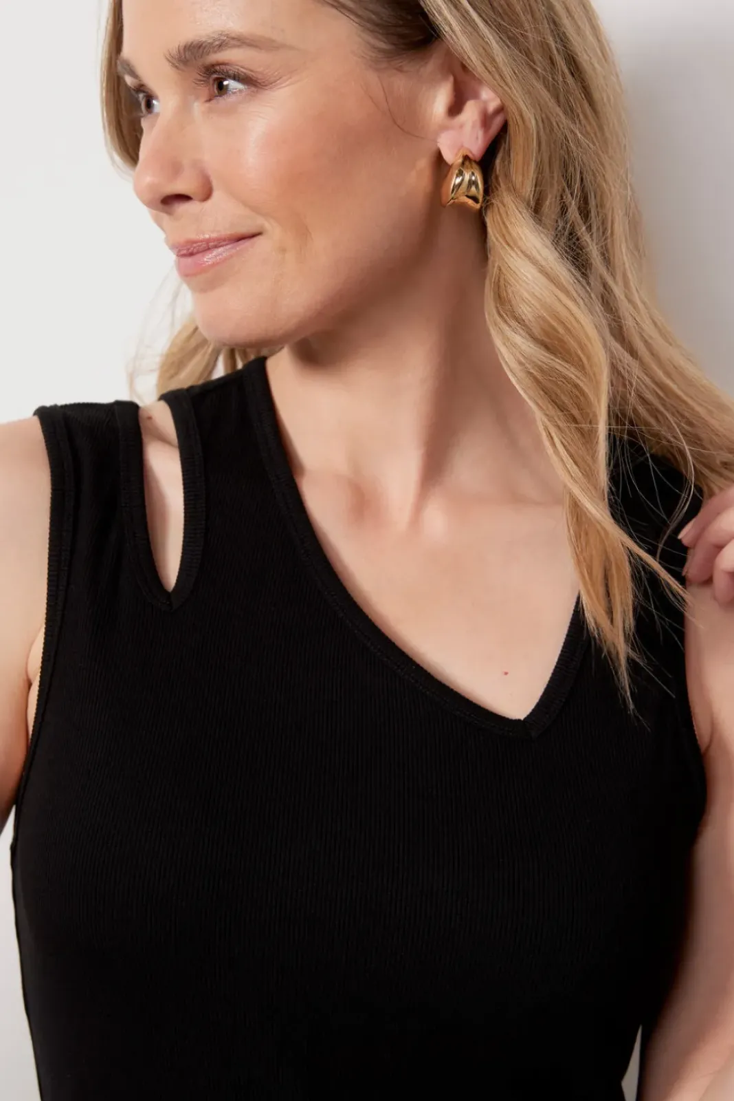 Tops & Tees<LNA Talia Rib Tank Black