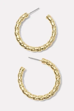 Jewelry<EVEREVE Tamra Textured Hoop Gold