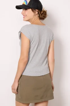 Tops & Tees<MICHAEL STARS Tati Ultra Rib Top H.Grey