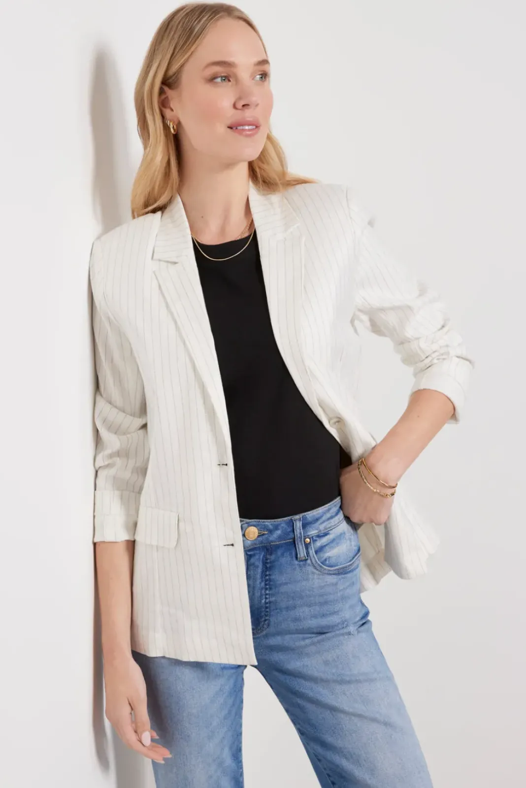 Blazers & Jackets<EVEREVE Taylor Pinstripe Blazer Ivorystripe