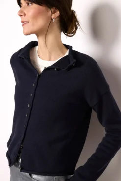 Sweaters<ALEX MILL Taylor Roll Neck Cardigan Navy