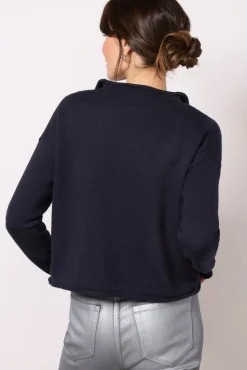 Sweaters<ALEX MILL Taylor Roll Neck Cardigan Navy