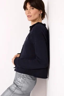 Sweaters<ALEX MILL Taylor Roll Neck Cardigan Navy