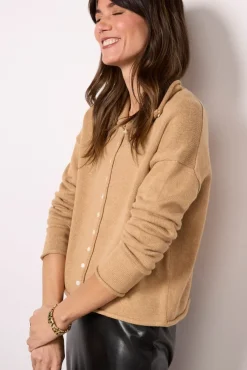Sweaters<ALEX MILL Taylor Roll Neck Cardigan Camel
