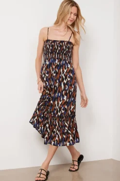 Dresses<EVEREVE Tessa Dress Blue/Brownprint