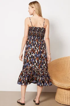 Dresses<EVEREVE Tessa Dress Blue/Brownprint
