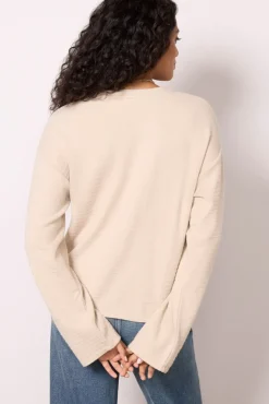 Tops & Tees<SANCTUARY Textured Ottoman Popover Frostedalmond