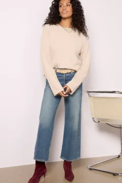 Tops & Tees<SANCTUARY Textured Ottoman Popover Frostedalmond