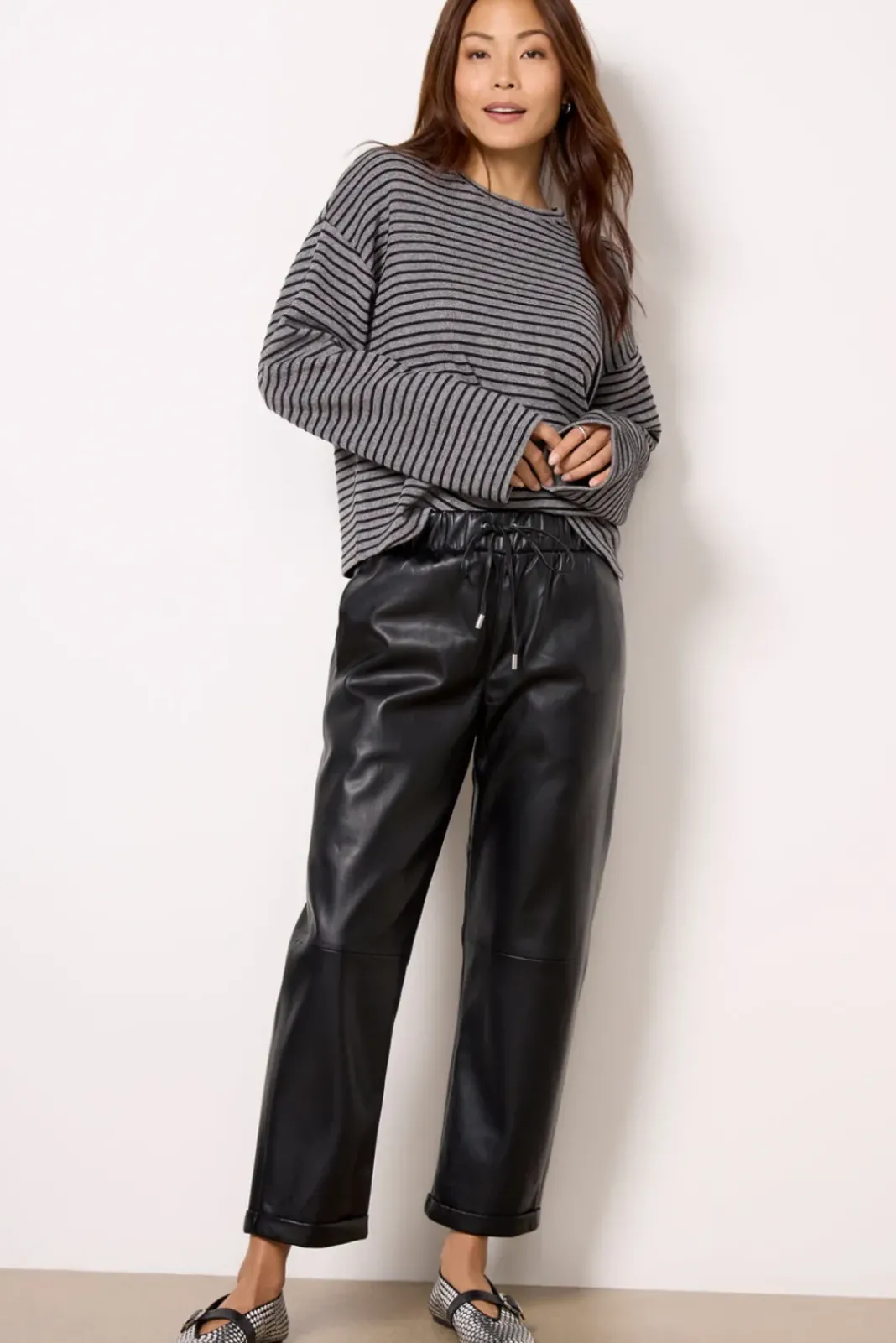 Tops & Tees<SANCTUARY Textured Ottoman Popover H.Grey/Blackstripe