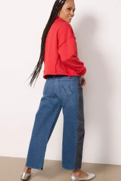 Jeans<MOTHER The Half Pipe Flood Blackandblue