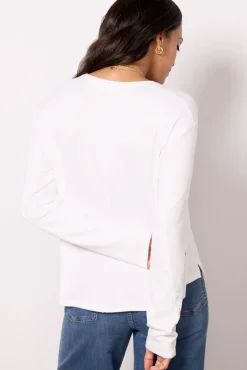 Tops & Tees<RAG AND BONE The Knit Vee LS White