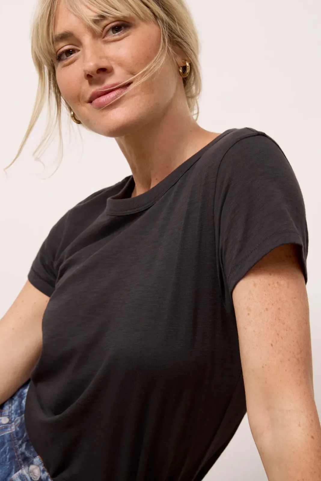 Tops & Tees<RAG AND BONE The Slub Tee Black