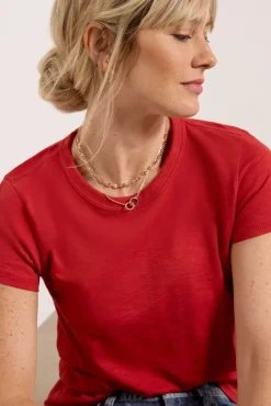 Tops & Tees<RAG AND BONE The Slub Tee Red