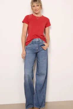 Tops & Tees<RAG AND BONE The Slub Tee Red