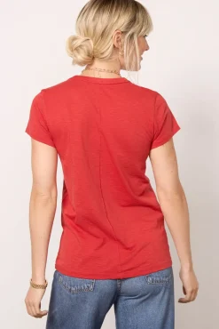 Tops & Tees<RAG AND BONE The Slub Tee Red