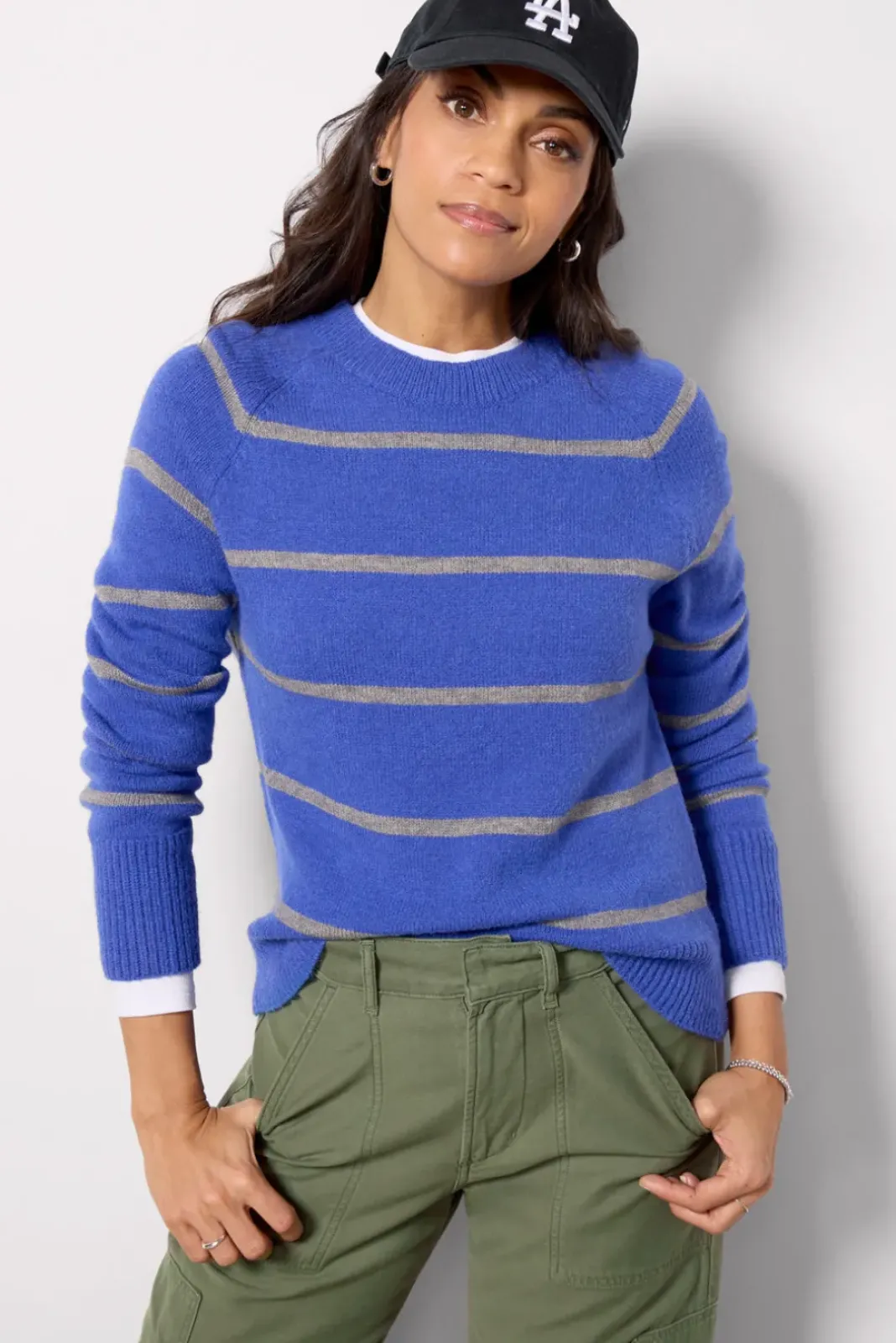 Sweaters<EVEREVE Thea Crew Pullover Electriccobalt/Grey