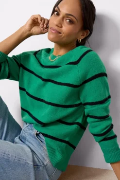 Sweaters<EVEREVE Thea Crew Pullover Evergreen/Navy