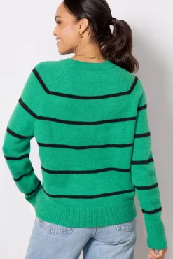 Sweaters<EVEREVE Thea Crew Pullover Evergreen/Navy