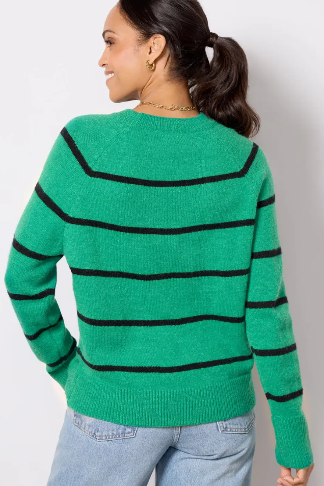 Sweaters<EVEREVE Thea Crew Pullover Evergreen/Navy