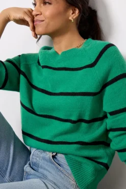 Sweaters<EVEREVE Thea Crew Pullover Evergreen/Navy