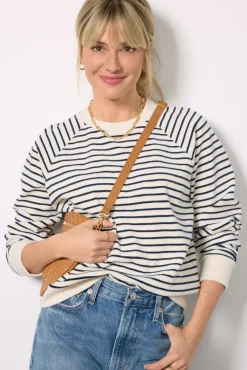 Matching Sets|Sweatshirts<RAILS Theron Sailor Stripe Terry Sweatshirt Cream/Navy