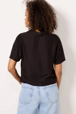 Tops & Tees<CLOTH AND STONE Tie Waist Shirt Black