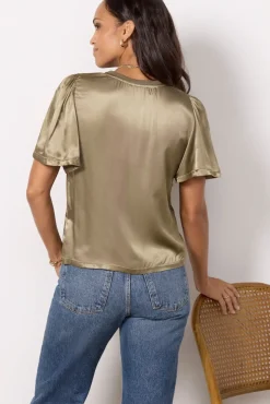 Tops & Tees<NATION LTD Toni Flutter Sleeve Tee Ivy