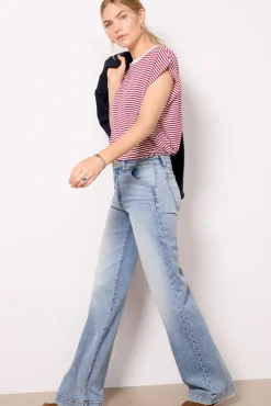 Tops & Tees<PISTOLA Trina Muscle Tee Sangriawhitestripe