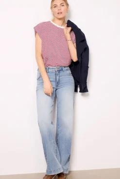 Tops & Tees<PISTOLA Trina Muscle Tee Sangriawhitestripe
