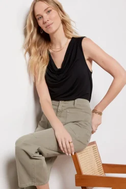 Tops & Tees<EVEREVE Trisha Cowl Neck Tank Black