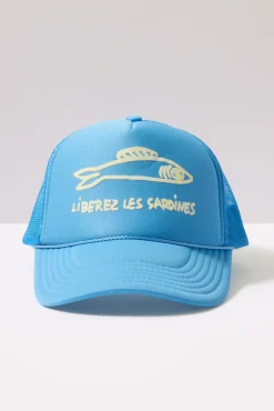 Hats<CLARE V. Trucker Hat Skyblue/Cream