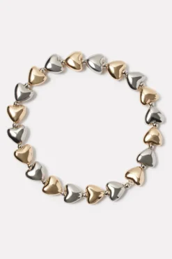 Jewelry<EVEREVE Two Tone Heart Bracelet Gold/Silver