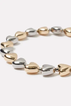 Jewelry<EVEREVE Two Tone Heart Bracelet Gold/Silver