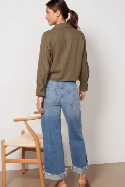 Tops & Tees<SANCTUARY Utility Pocket Shirt Burntolive