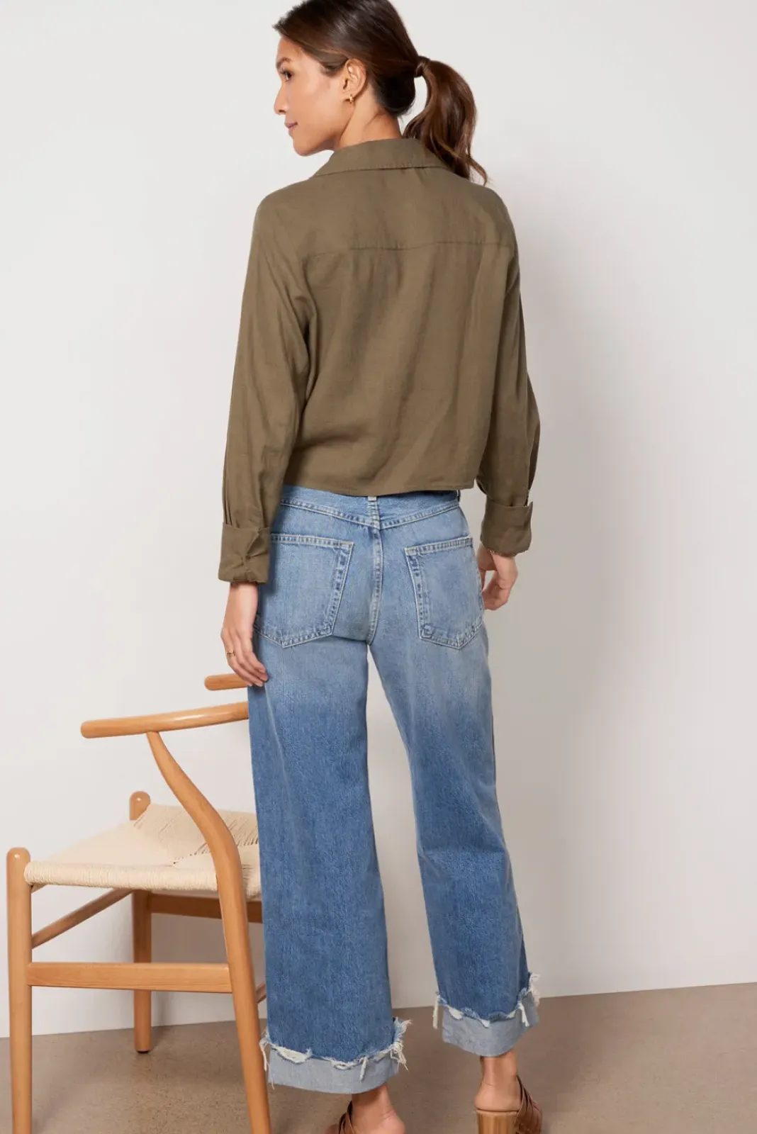 Tops & Tees<SANCTUARY Utility Pocket Shirt Burntolive